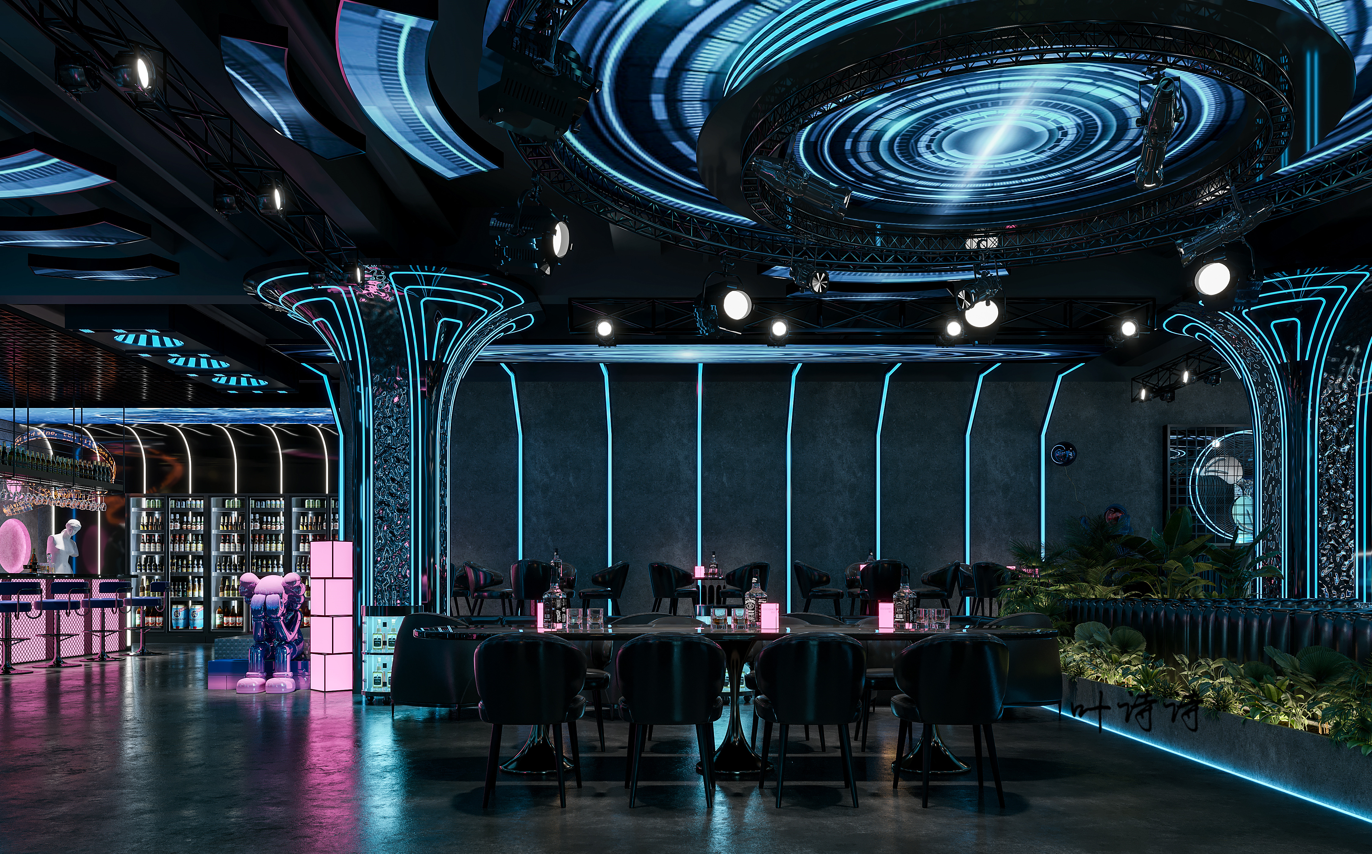 霓虹秘境|营造复古与未来交织的酒吧氛围-4