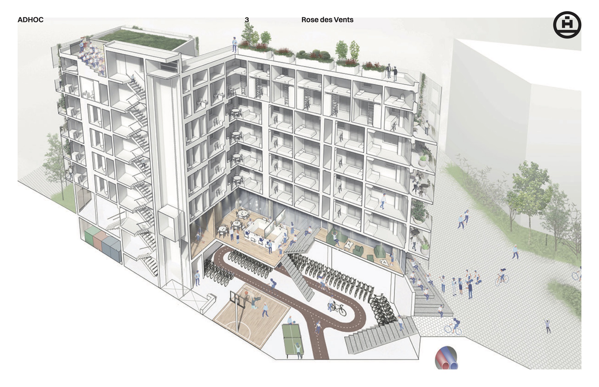 罗盘玫瑰学生公寓丨加拿大蒙特利尔丨ADHOC architectes-15