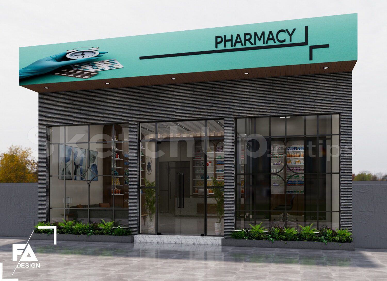 Sketchup 模型之药店室内设计-1