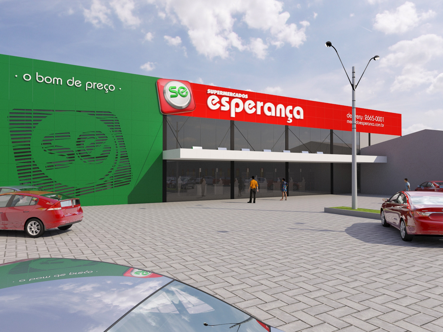 Supermarket Esperança Facade/Supermercado Fachada CGI-2