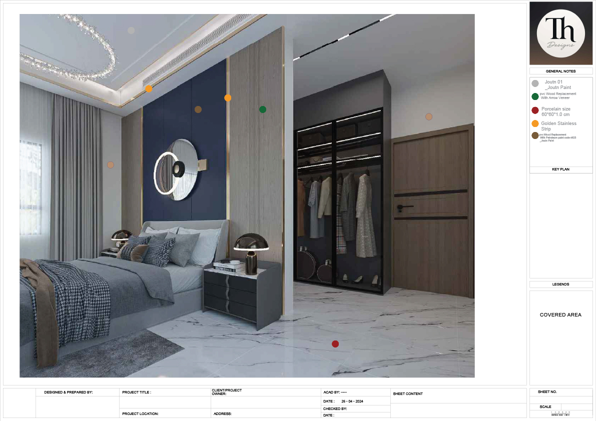 卧室施工图设计项目丨沙特阿拉伯-2