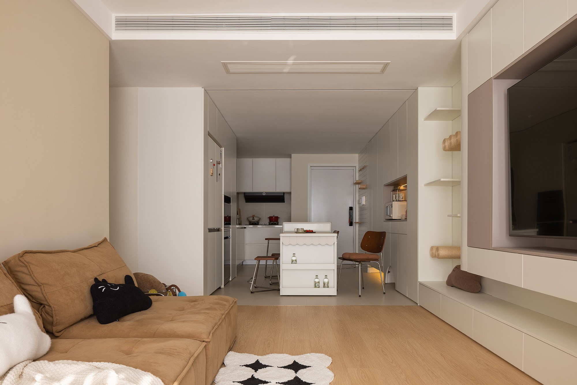 80㎡小户型超暖超温馨“喵星人”之家丨大斌空间-27