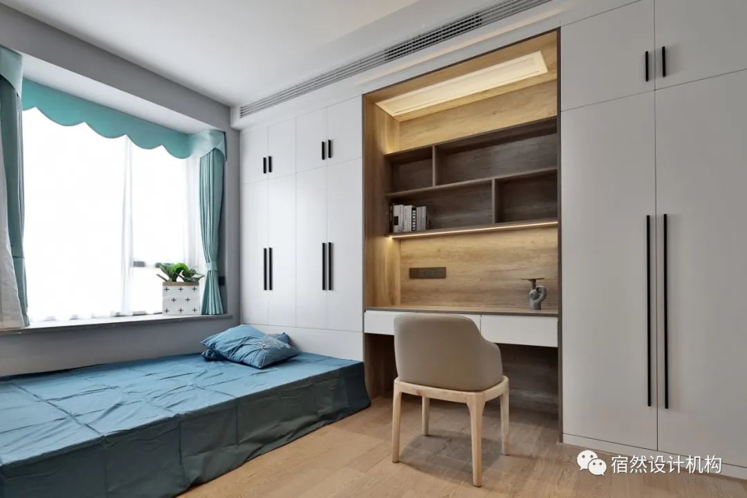 南昌 125㎡现代简约家居,黑白灰中融入绿色与橙色-104