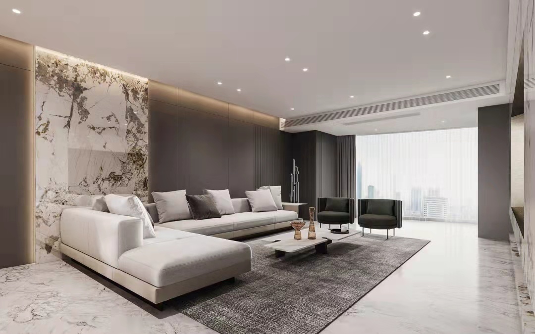 银狐岩板轻奢大平层设计-6