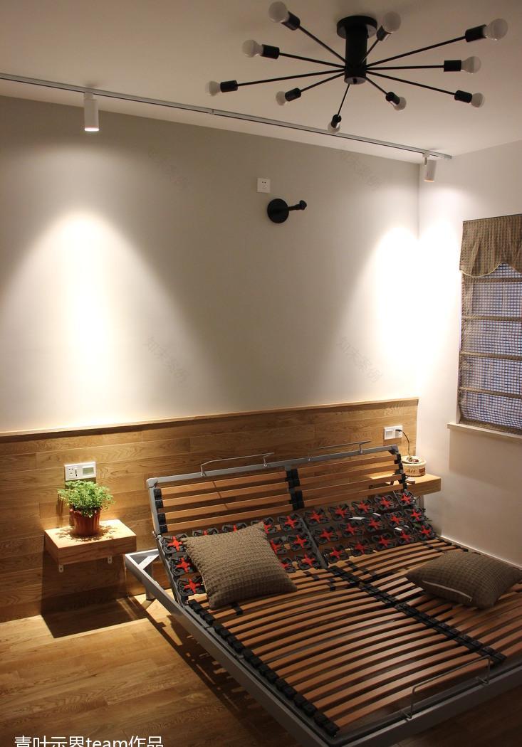 10 公分实木厚板床头柜,85 平米小户型大改造-2