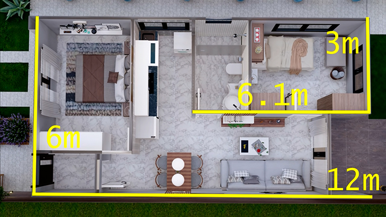 6×12米带泳池房屋设计方案-12