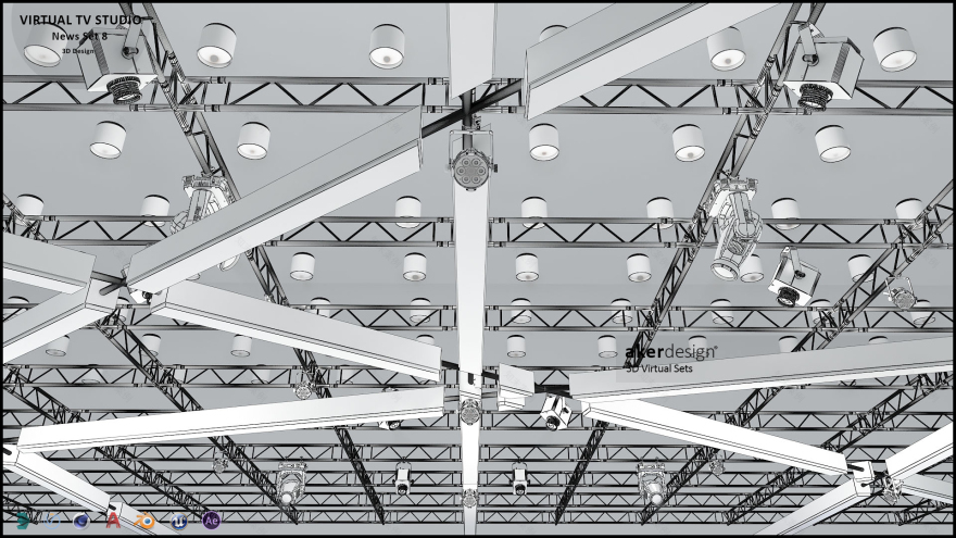 虚拟电视演播室新闻布景 8-23