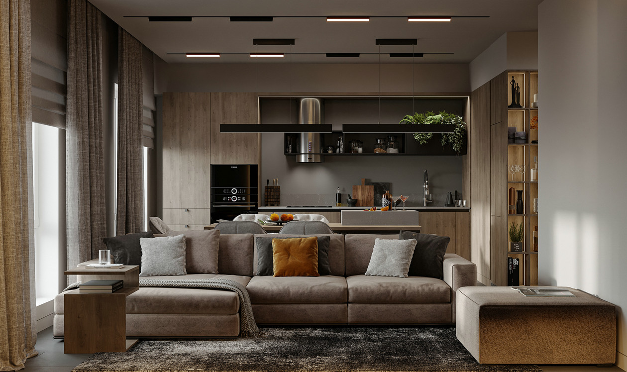 暖棕色系公寓设计-3