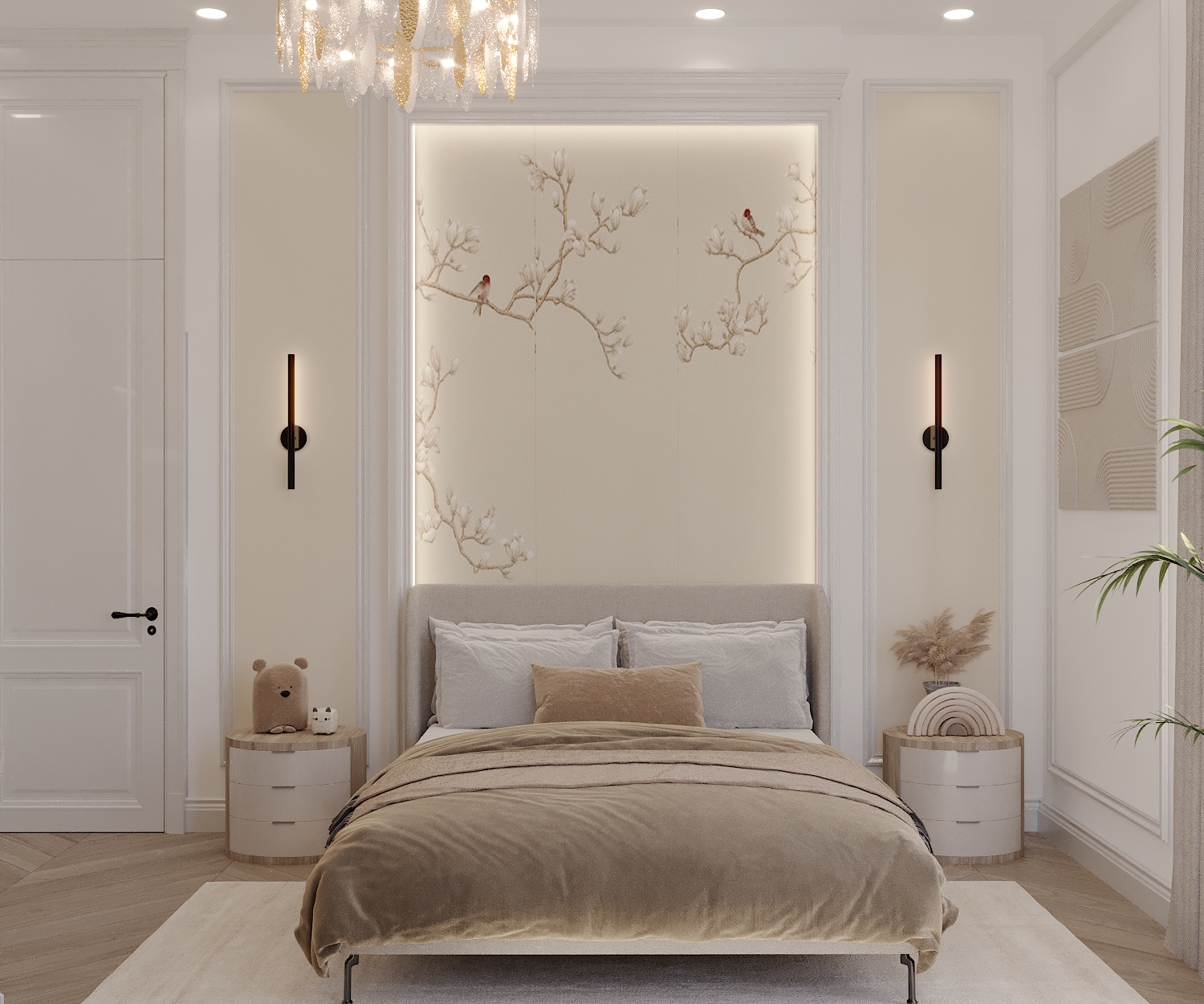 女孩卧室新古典室内设计-0