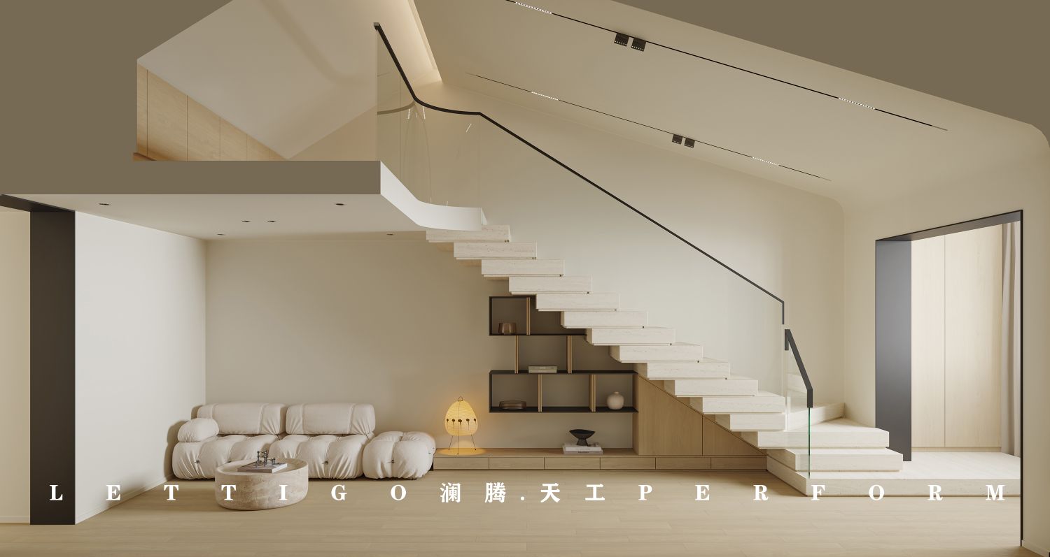 现代极简原木风LOFT公寓-3