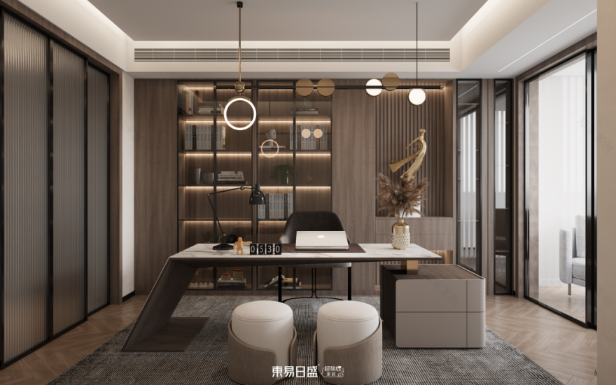 武汉枫华国际 170㎡意式轻奢别墅装修设计方案丨中国武汉丨东易日盛-53