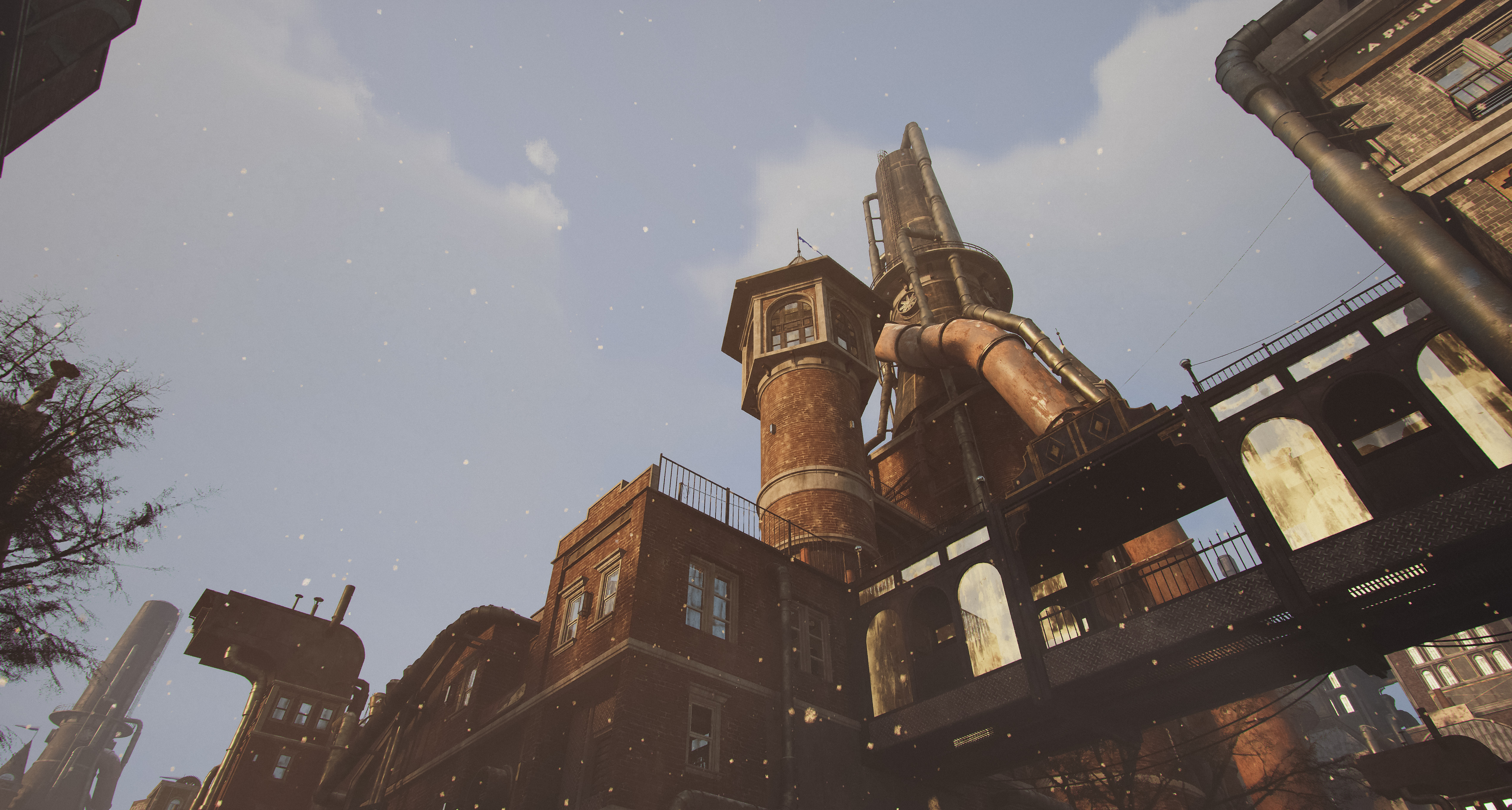 UE5 Dieselpunk winter city level (third-person) map-26