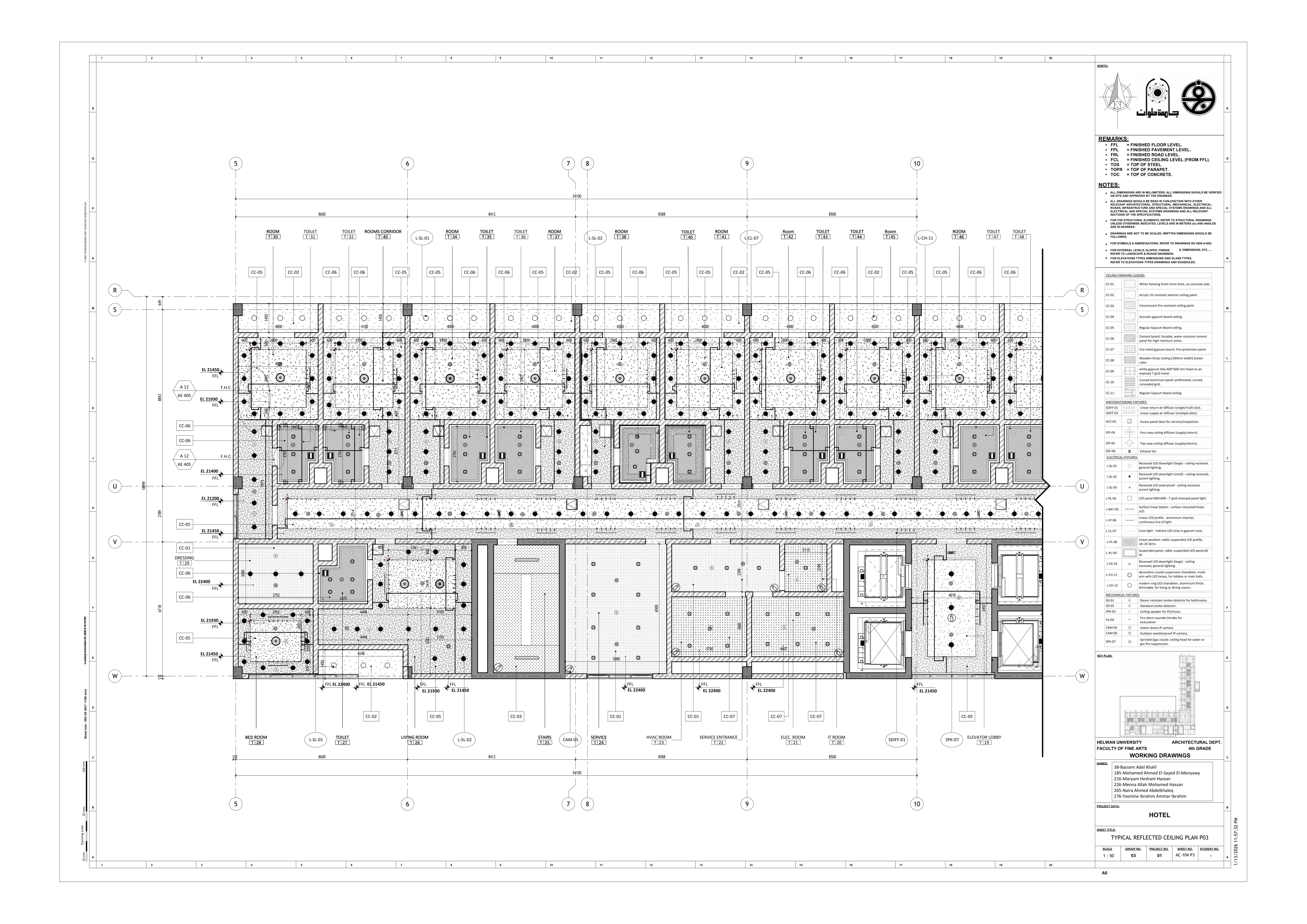 Blue Hotel | 3-Star Hotel Working Drawings-65