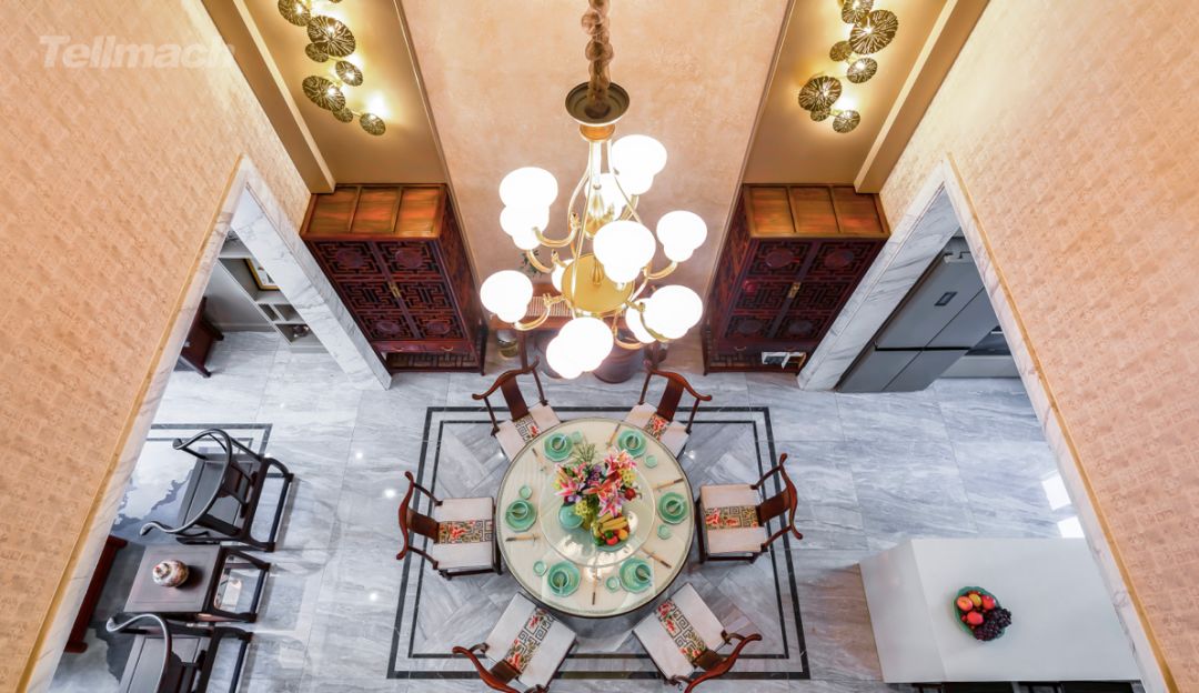 红木家具引导的空间重构,解锁 180㎡联排别墅中式生活-16