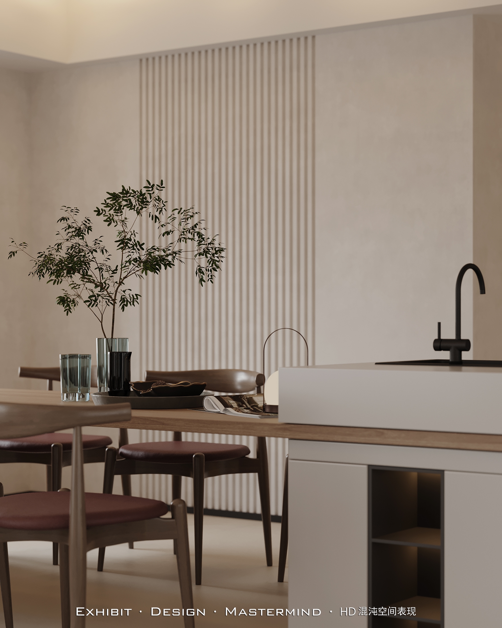 现代 极简风 平层客餐 X 厅混沌空间表现-3