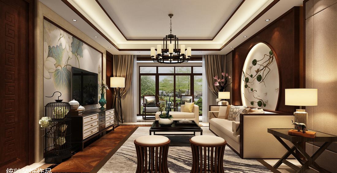 中骏雍景湾新中式联排别墅装修-2