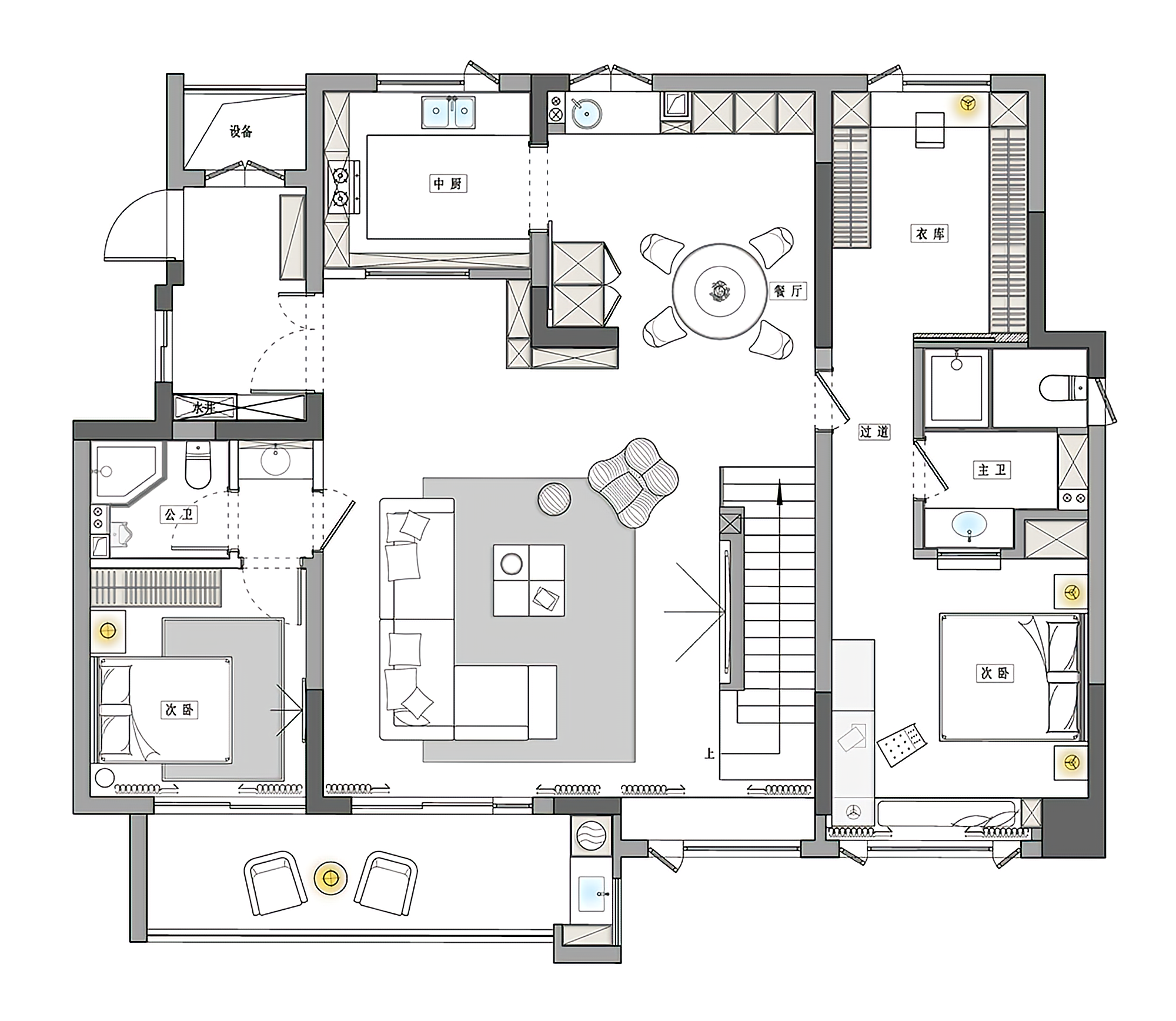 320㎡简约跃层丨中国浙江丨杭州一则空间设计-36
