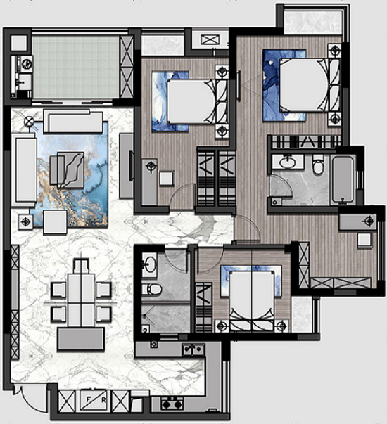 江与城千山万树·美式风格家居设计案例-18