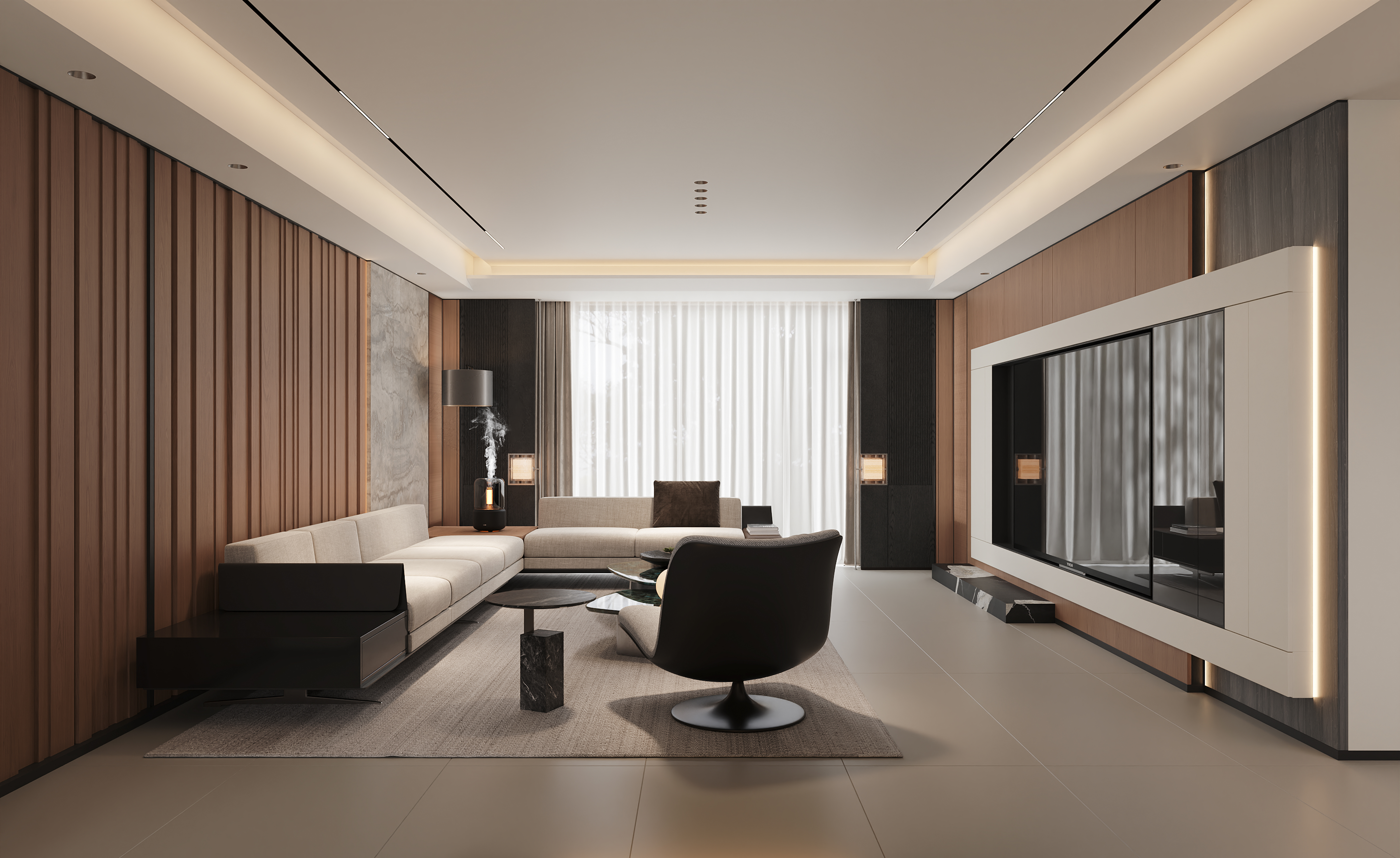 沈阳 荣华府242㎡   现代简约风效果表现-2