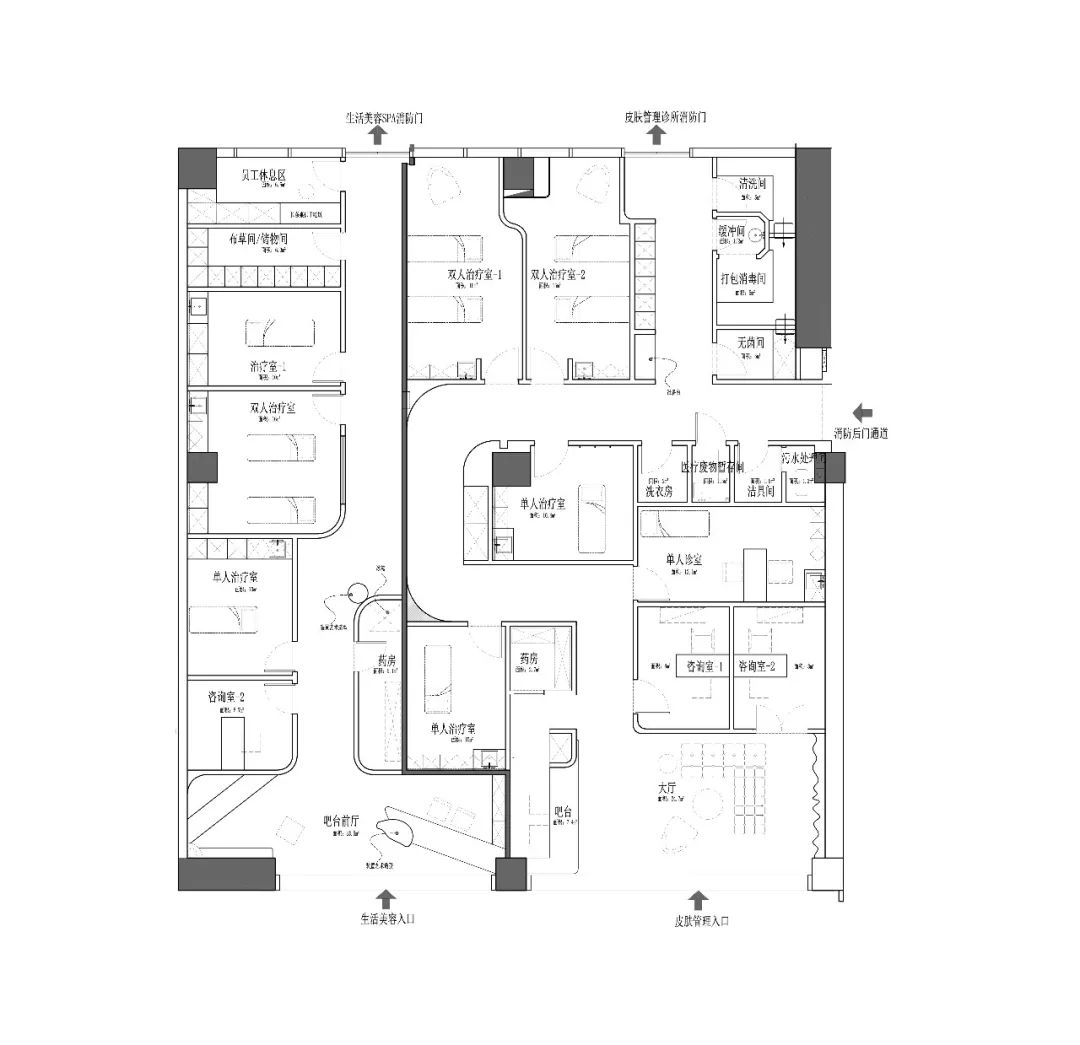 夏日漱石 X 碧妍哲理医美丨中国杭州丨民舍制作空间设计 X 构筑空间设计-9