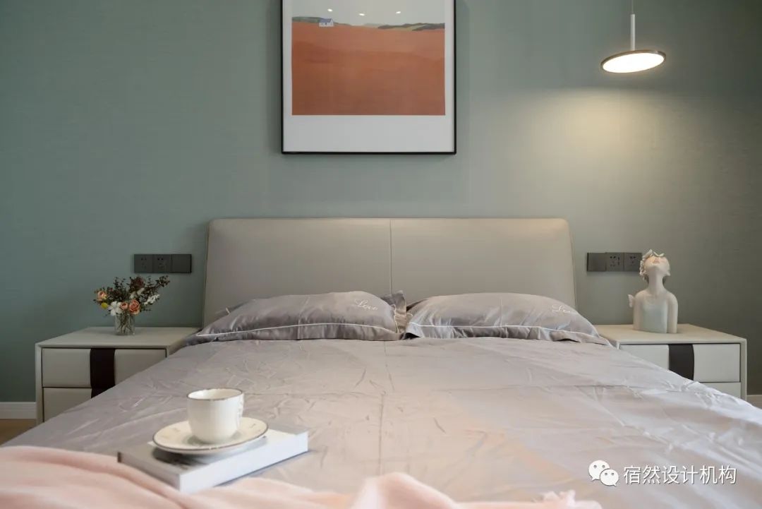 南昌 125㎡现代简约家居,黑白灰中融入绿色与橙色-95