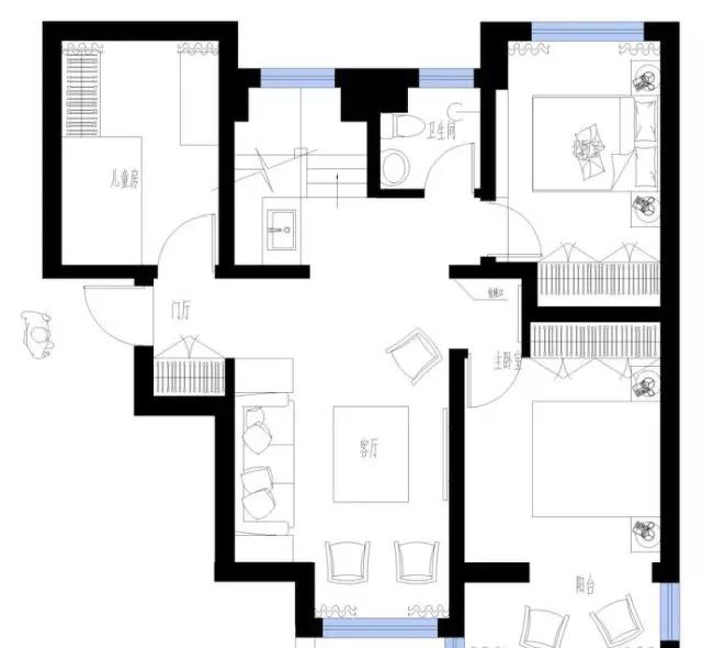 93 平米顶层空间“空中别墅”改造设计-2