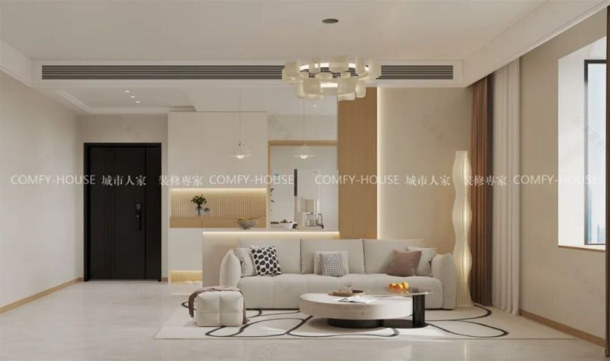 【丰奥嘉园】140㎡丨一进门就被治愈:现代奶油风家装的“松弛感”营造术-34
