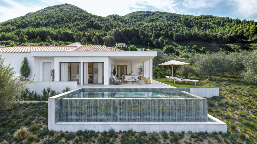 阿尔考辛独栋带泳池住宅3D可视化项目丨西班牙马拉加-14