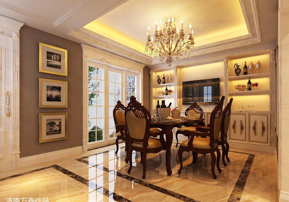 
济南章丘莱蒙湖370户型别墅装修新古典风 -5