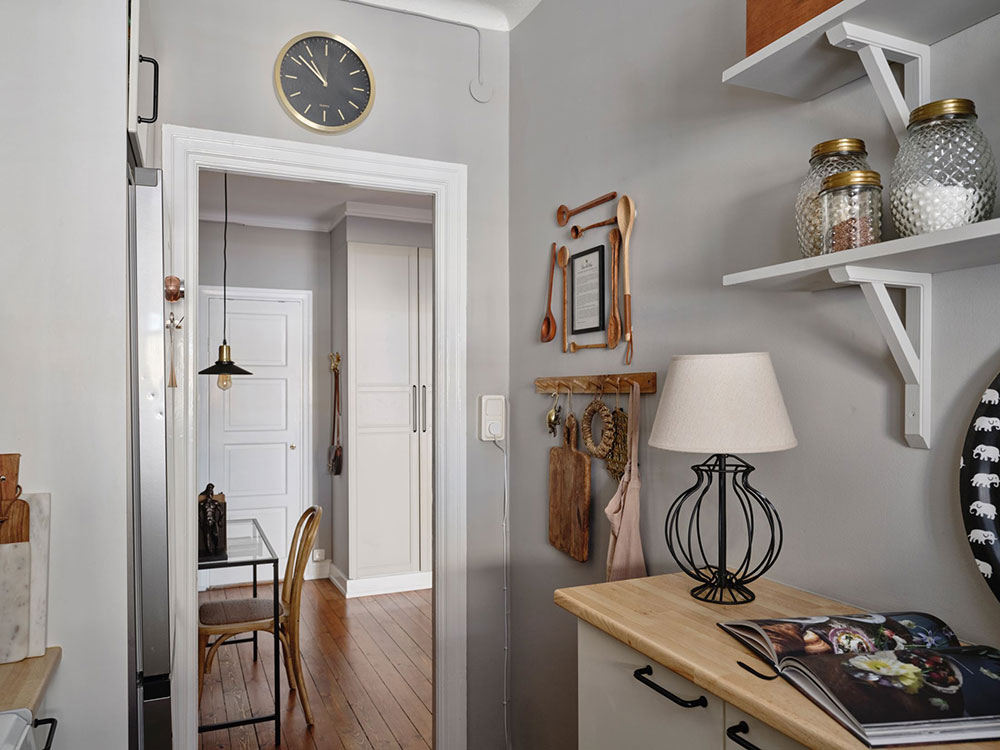 斯德哥尔摩 45 平米小公寓的蓝墙魅力-18