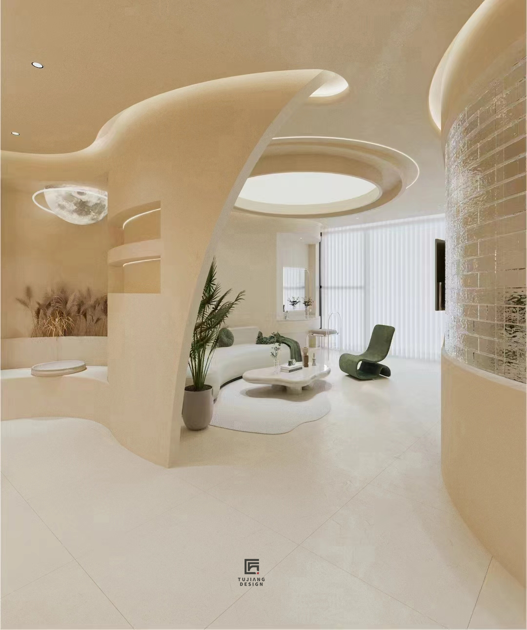 工装皮肤管理中心设计案例 | 轻盈的蔓延感空间-1