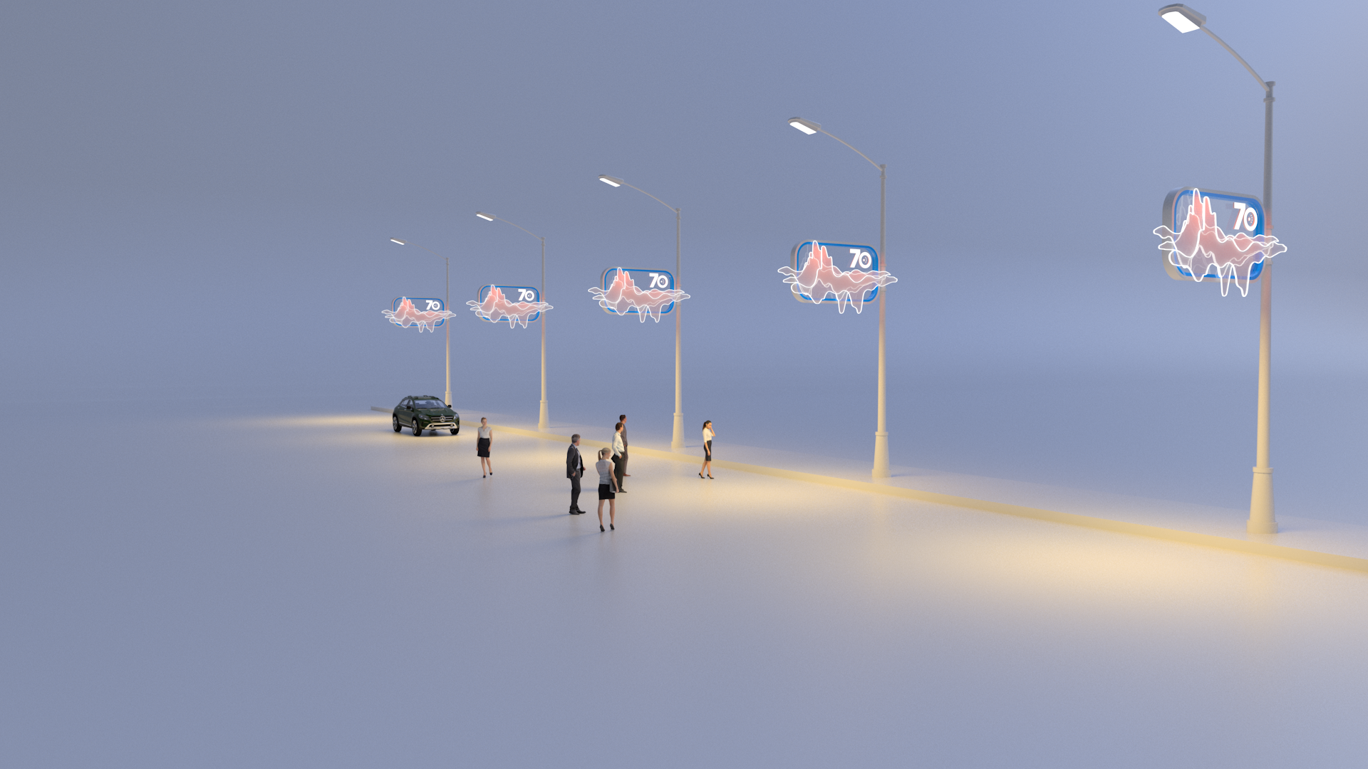 国庆70周年,北京西山路灯景观-5