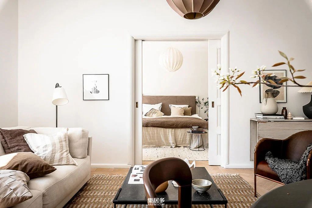 复古温暖明亮的斯堪的纳维亚公寓-16