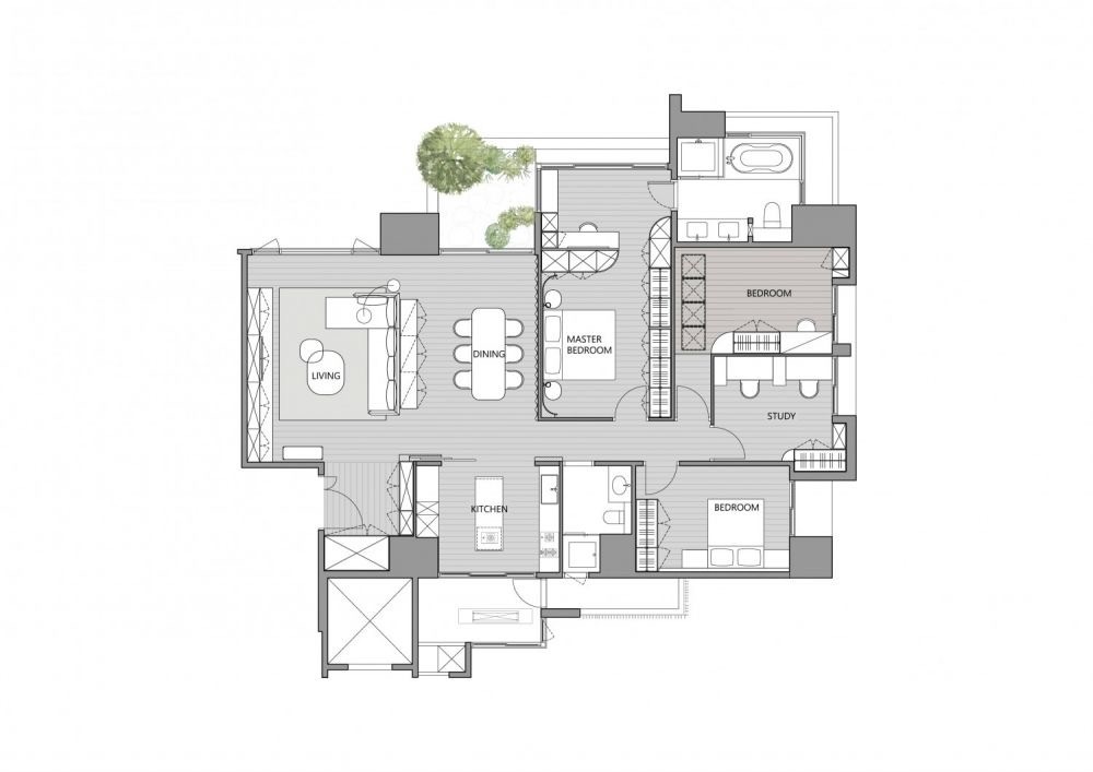 原建筑空间 | 优雅的现代品味空间-1