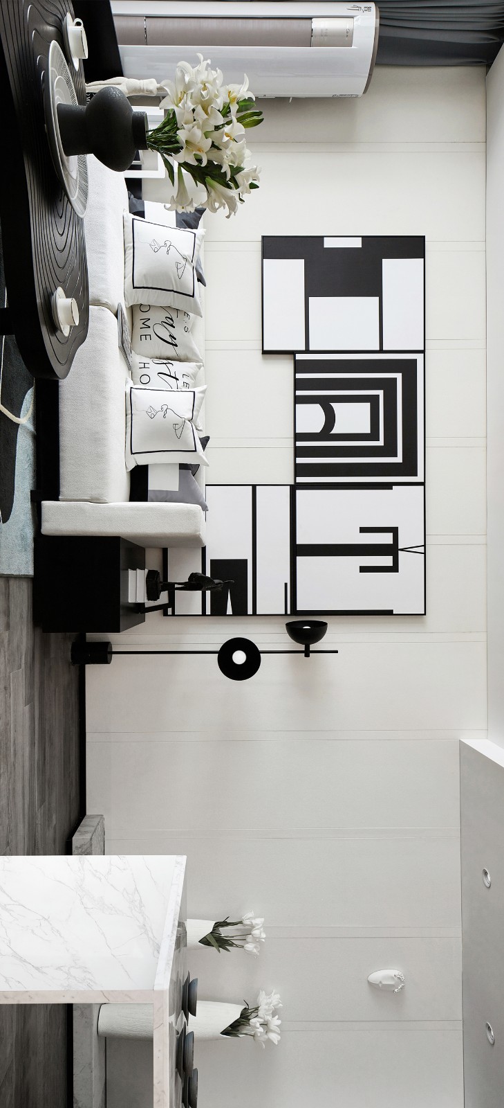 80㎡黑白设计样板间，简约即是美！ 九度空间软装设计-6