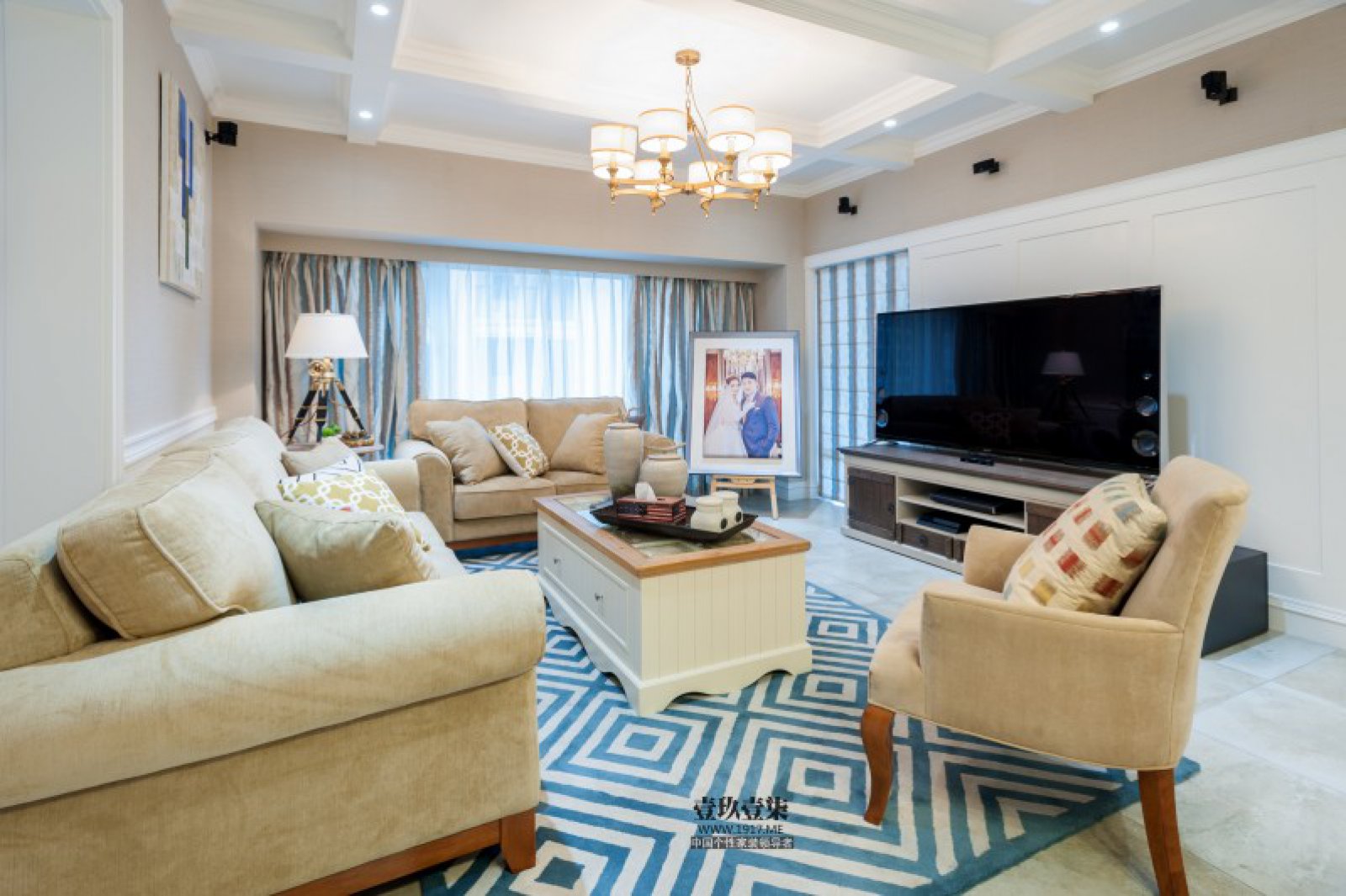 143㎡摩登美式住宅设计-1