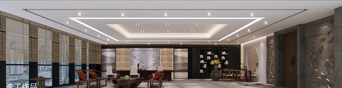 上海投资公司董事长办公室设计-0