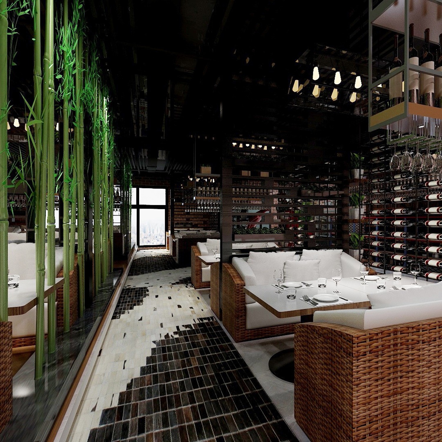 个性工业风明太鱼店，层次丰富的黑白灰空间-10