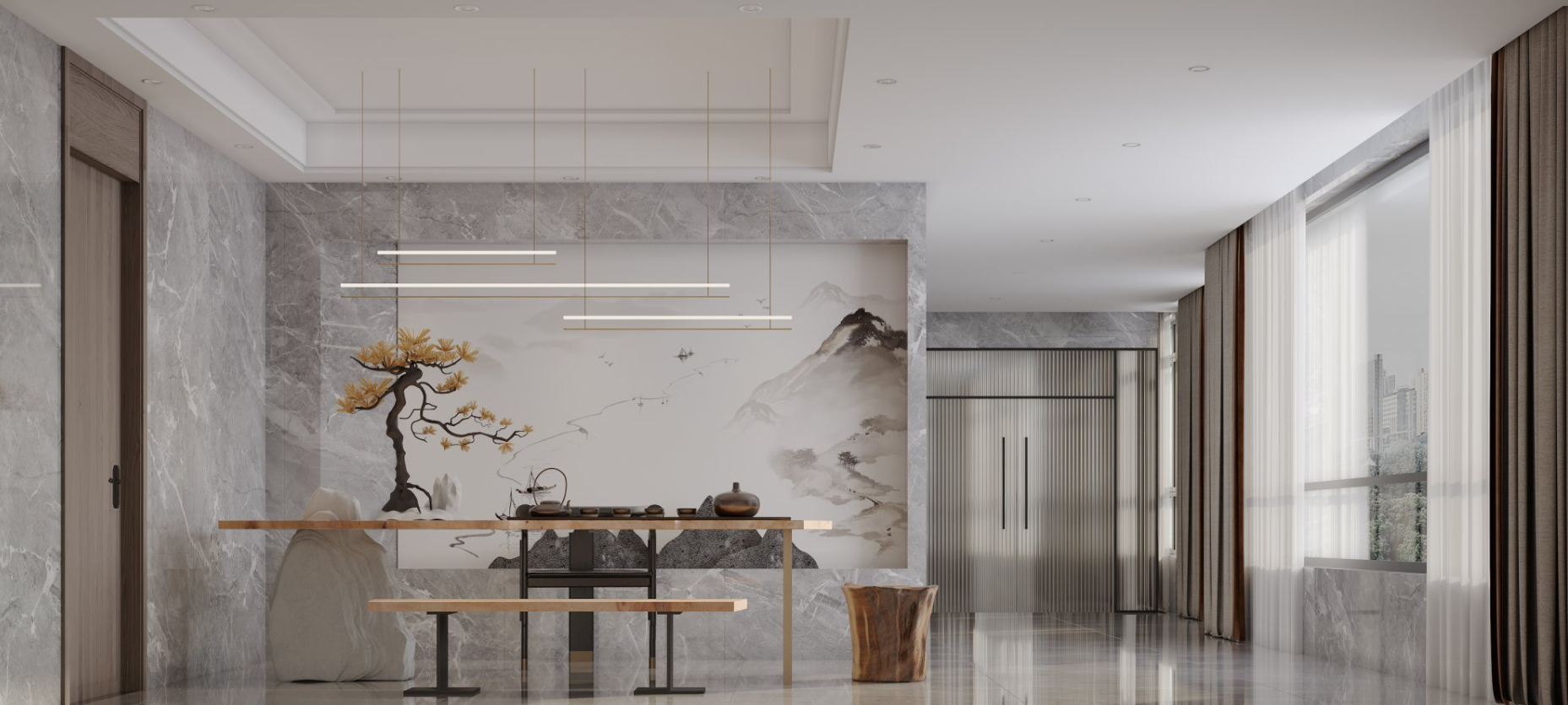 现代轻奢质感大平层设计-8