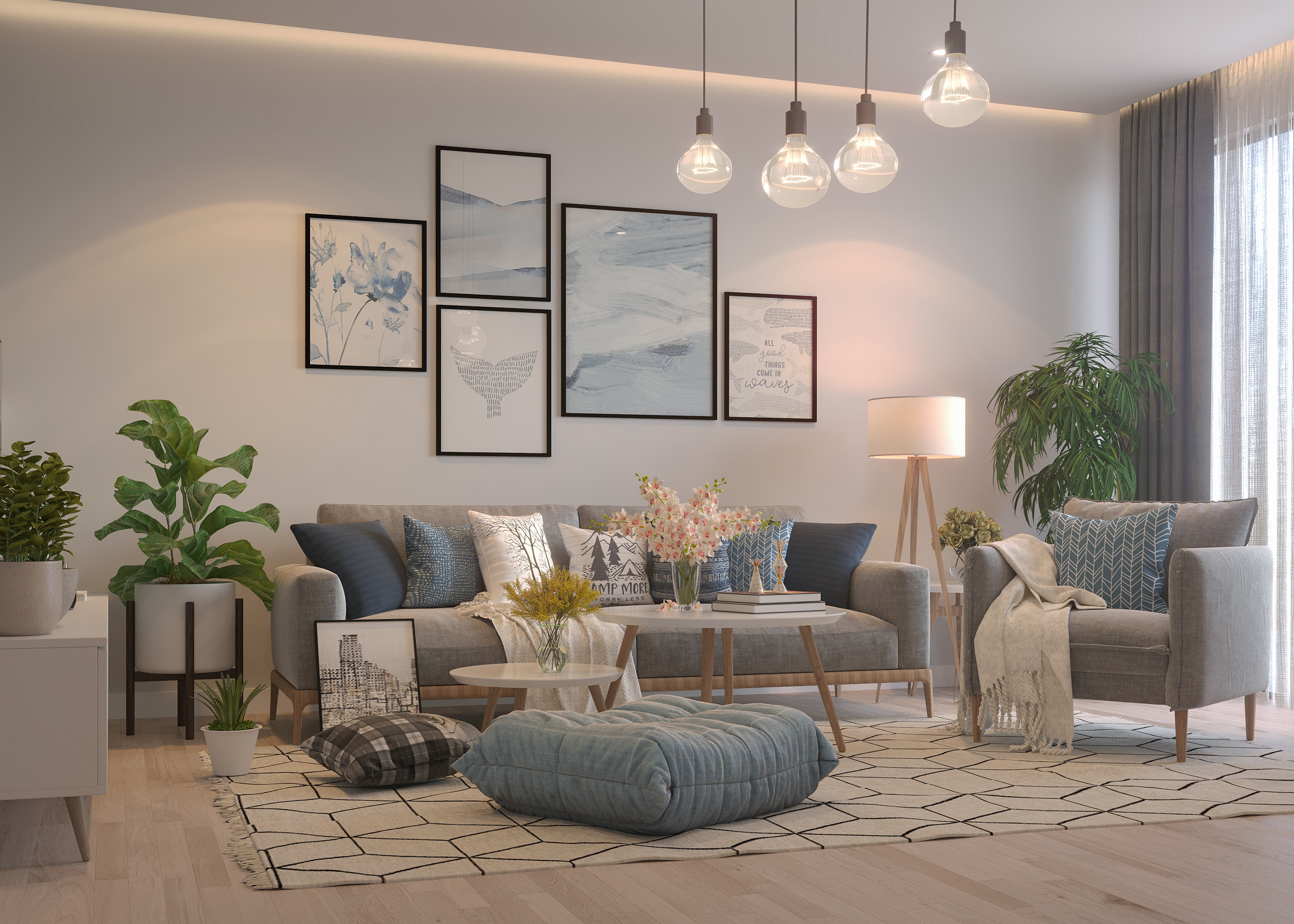 Scandinavian Living Room, Corridor & Stairs-6