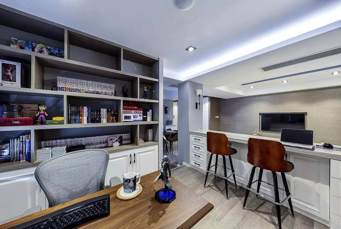 120㎡简约三房，矮墙沙发，半开放的书房真漂亮！-12