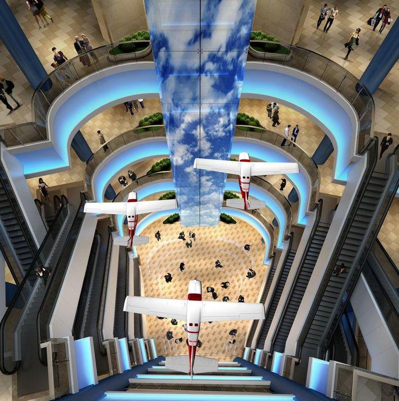 湖南湘潭天虹购物中心航空旅游主题设计-34
