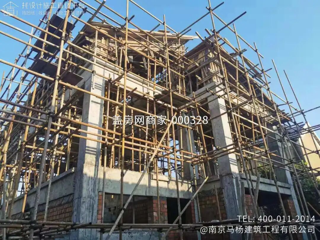 【施工队案例】江苏省南通市如东县二层现代别墅施工-12