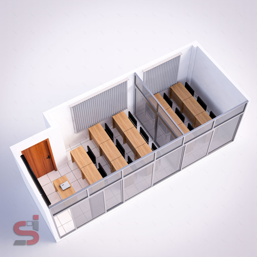 教室 3D 平面图-4