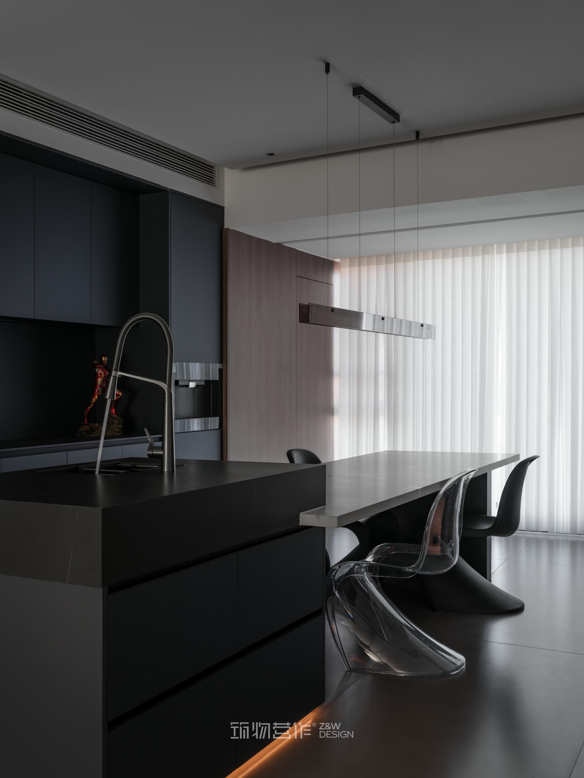 筑物营作实景|180㎡暗调极简婚房设计-33