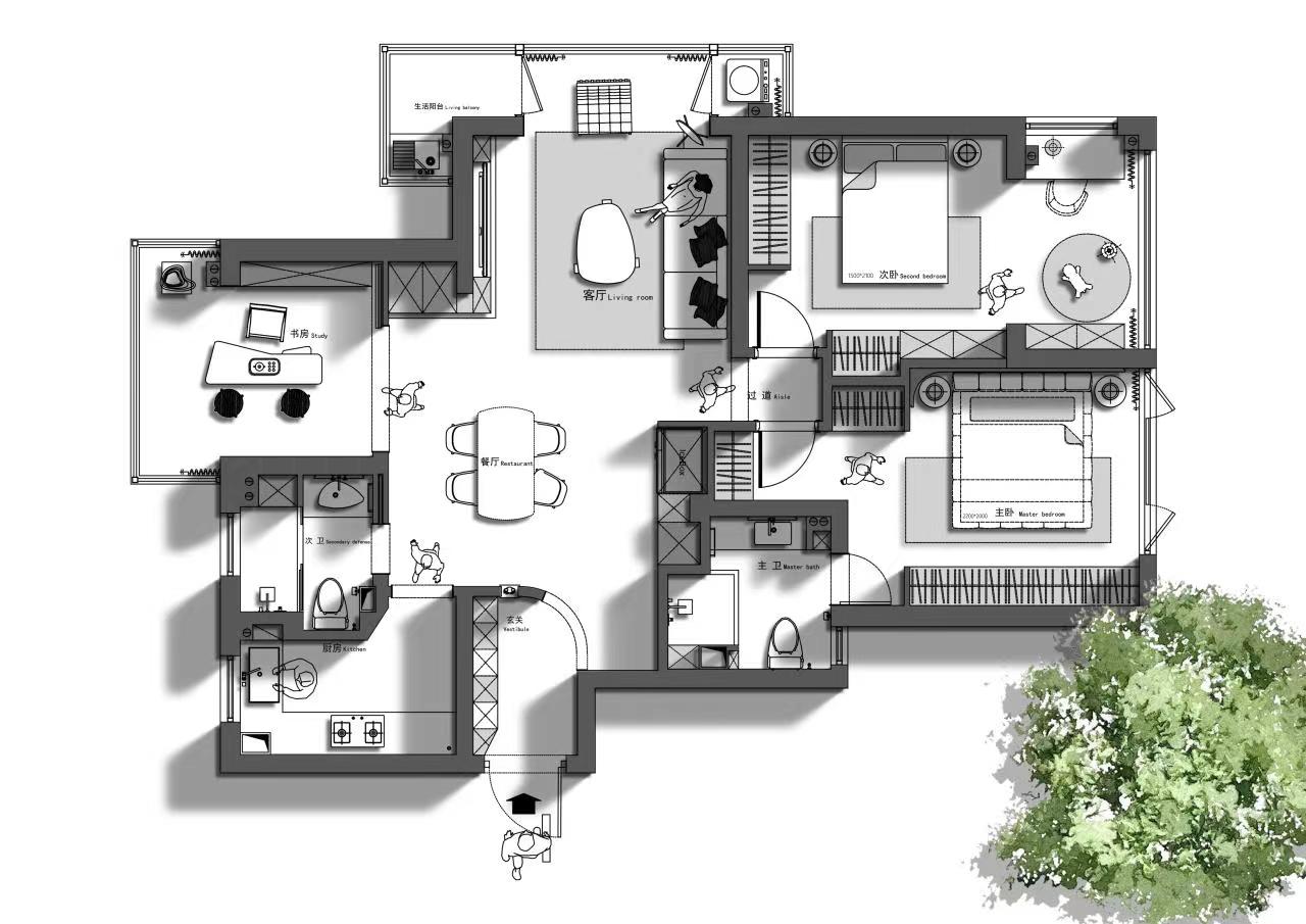 治愈系暖调现代简约丨中国杭州丨尔上空间设计团队-2