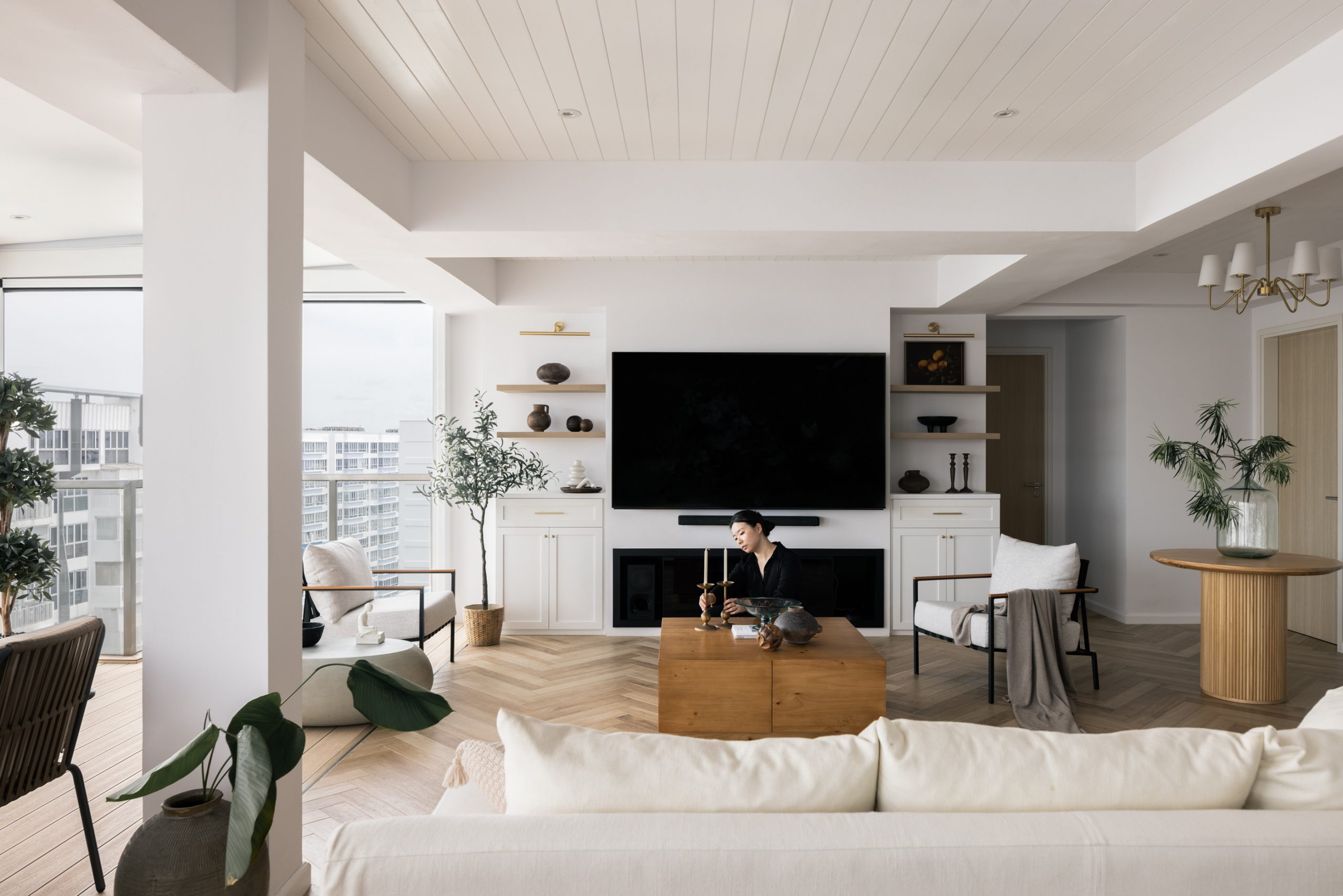 现代农舍风格顶层公寓室内设计丨新加坡丨The Interior Lab-0