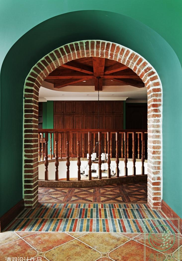 乡村风情家居设计，砖石拱门、红绿搭配成亮点-16