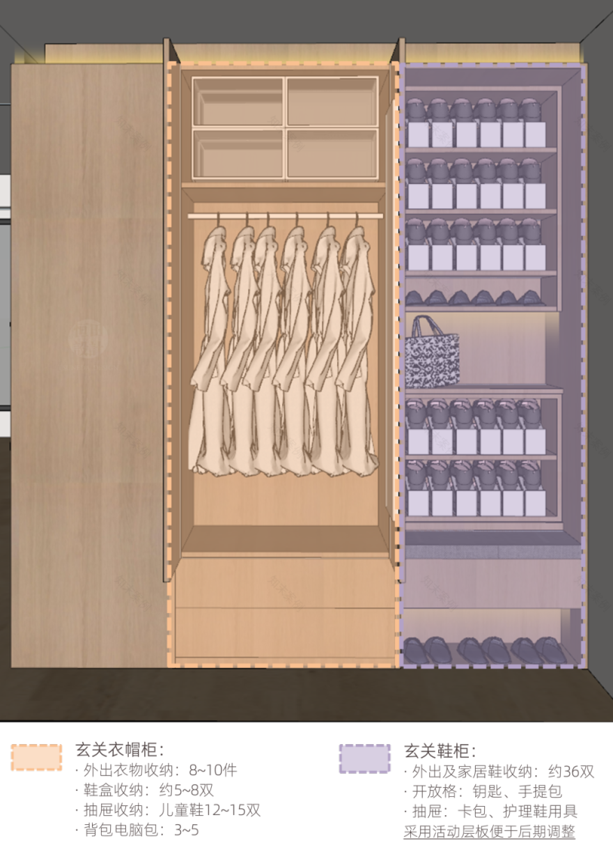 浙江平湖四口之家的30m衣柜与洄游动线设计丨中国浙江-33