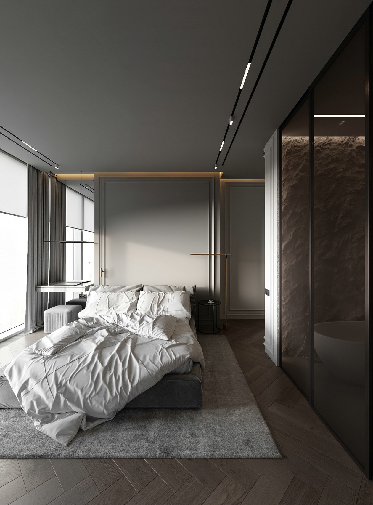 乌克兰高级灰色系公寓设计 超有范儿！-15